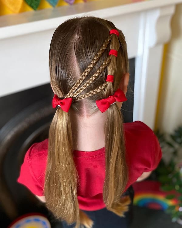 Fun Christmas Bubble Braids and Pigtail