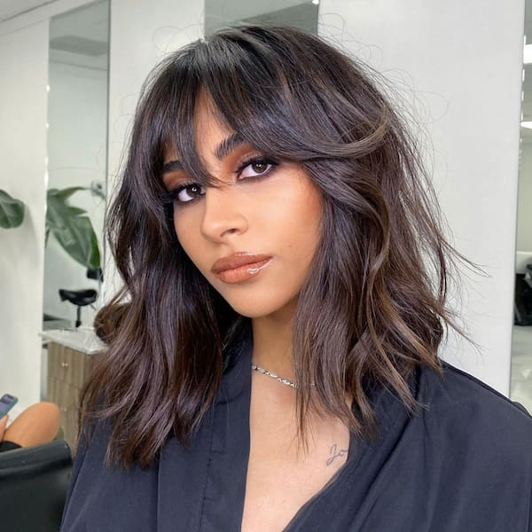 Layered Bob with Soft Swept Bangs