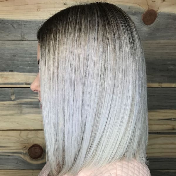 Long Bob with Shadow Root on Straight Hair