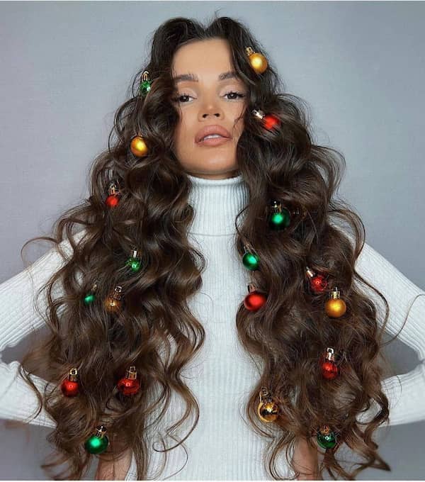 Long Hair with Christmas Lighting