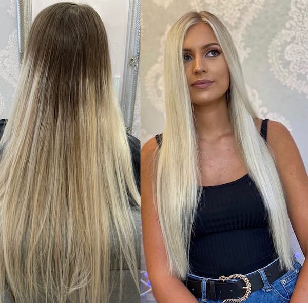 Long Straight Blonde Haircut