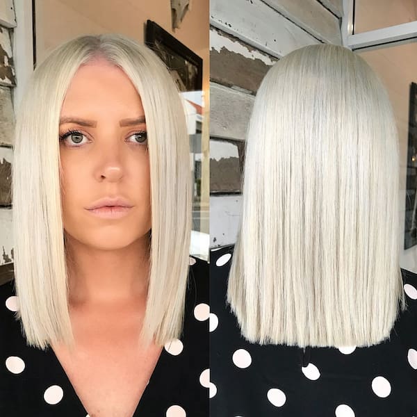 Middle-Parted Bob with Highlights