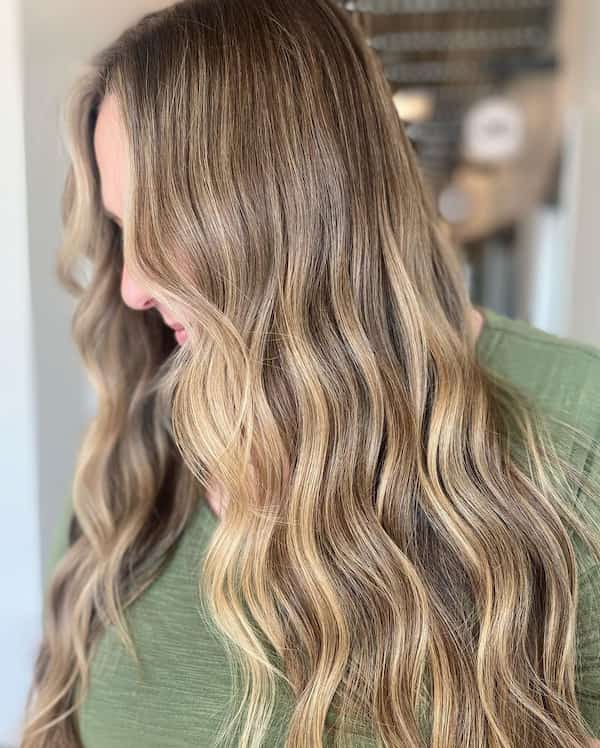 Mixed-tone Long Party Hair with Waves