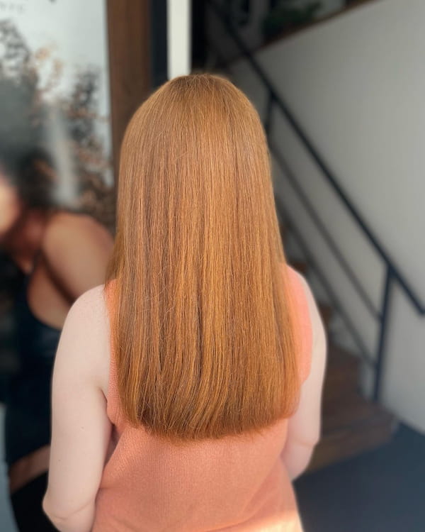 Natural Reddish Straight Haircut