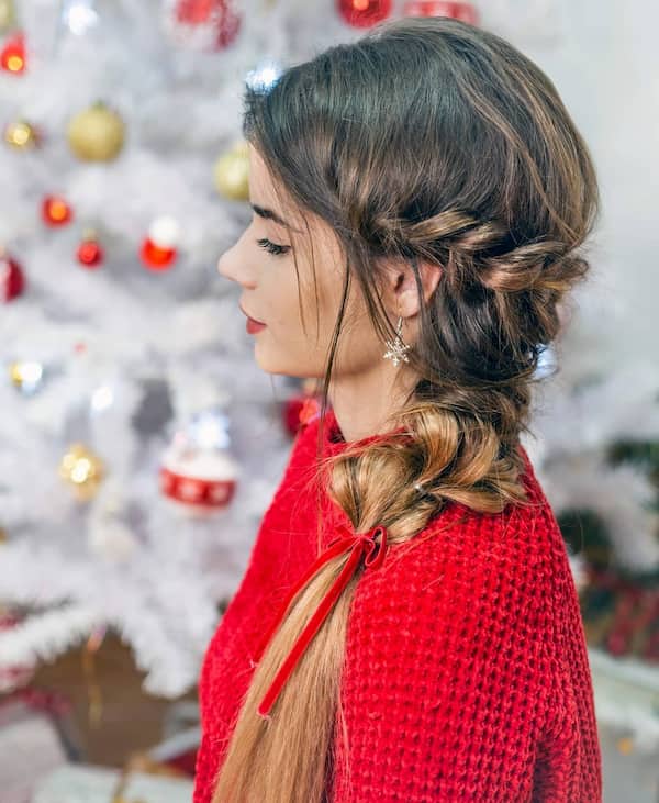 Party Braided Pig Tail Hairstyle