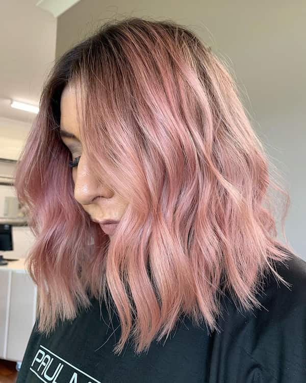 Pink Rosy Balayage Haircut