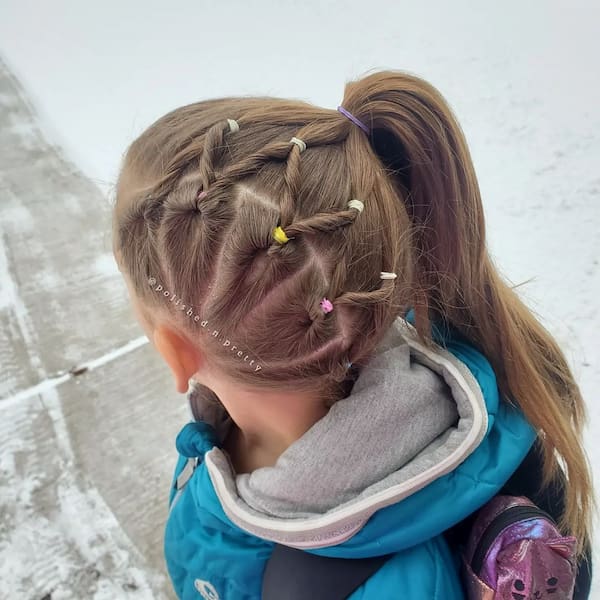 Sided Elastic Braided Hair with Rubber Bands