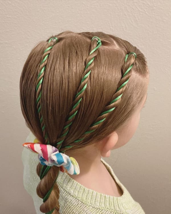 Simple Rope Braids with Green Accent