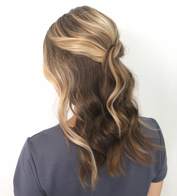 Simple Tired Half Up and Wavy Half Down Hair