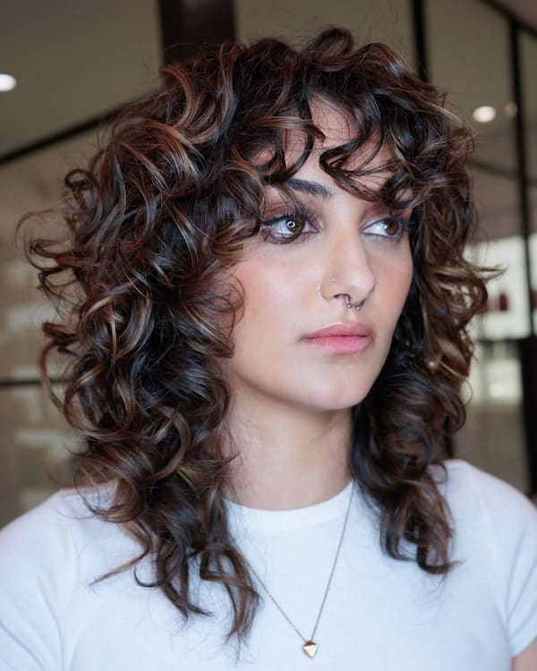 Textured Curly Shag Hair