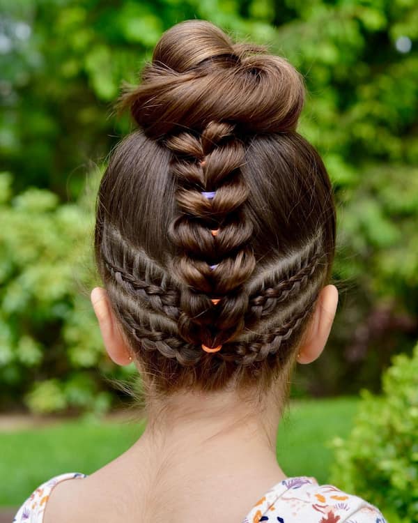 Upfront Bun with French Braids