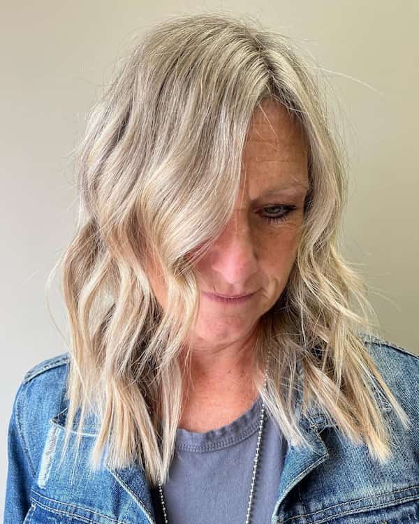 Wavy Lob for Women over 50