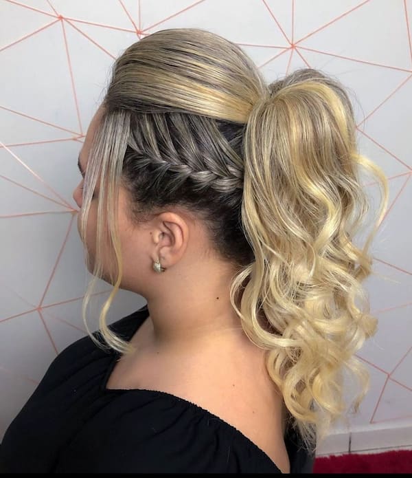 Wavy Ponytail with Braided Side