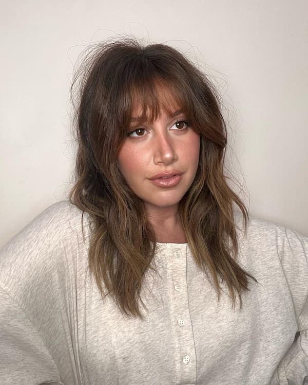 Wispy Layered Bob with Curtain Bangs