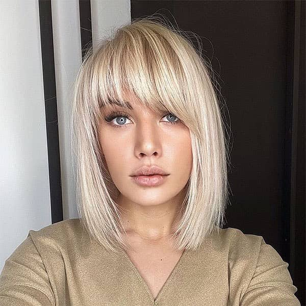 Blonde Short Hair with Fringe