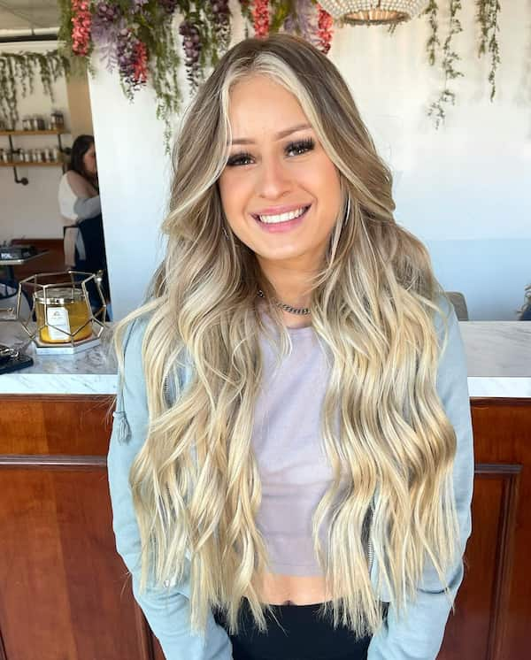 Blonde Wavy Haircut