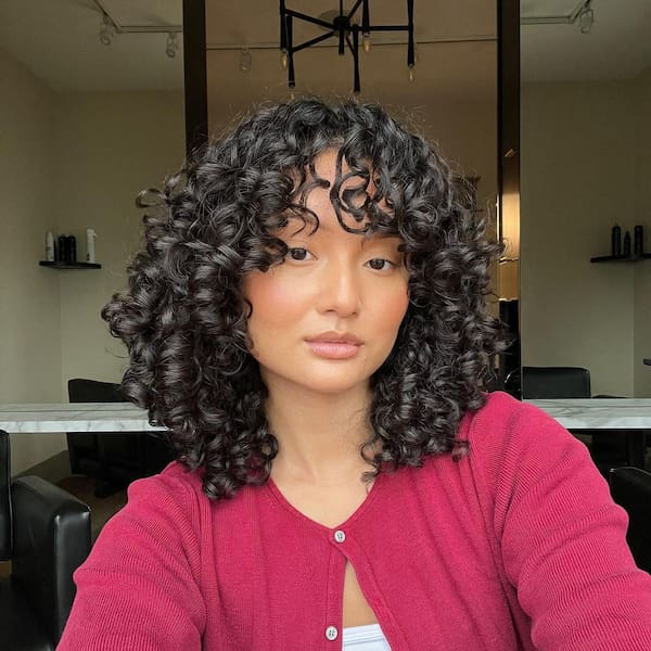 Bold Curls with Bangs