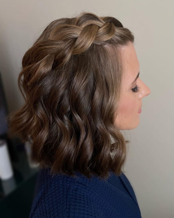 Chunky Braid and Beach Wave for Short Hair