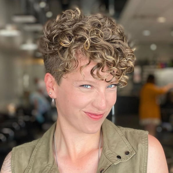 Curly Pixie Haircut with Undercut