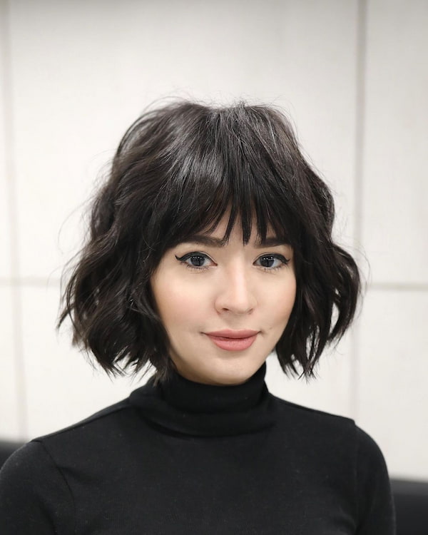 French Bob Haircut with Bangs