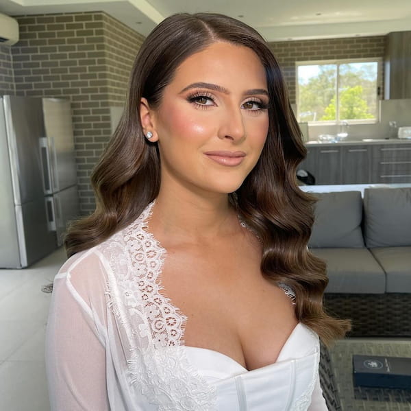 Glam Mid-Length Bridal Hair