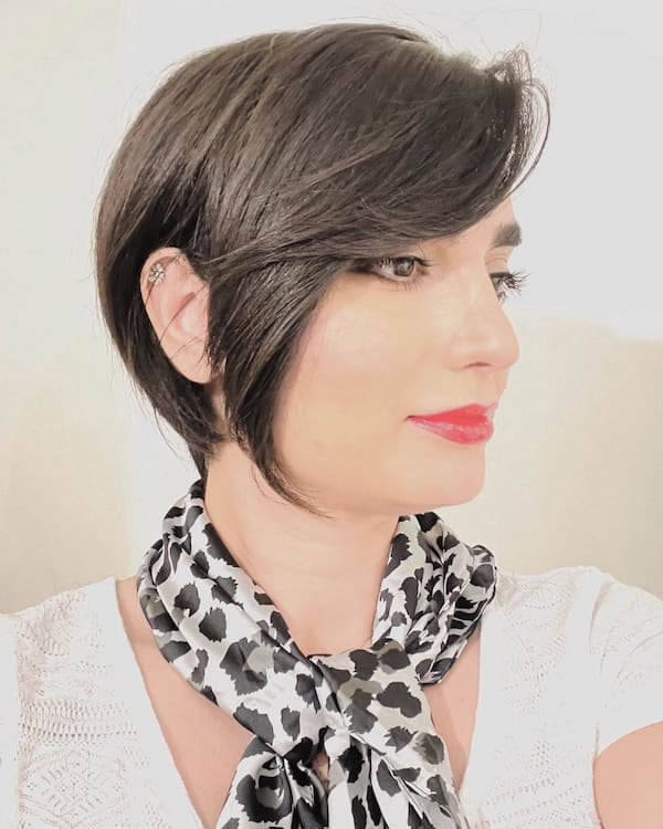 Layered Short Haircut with Side Bangs