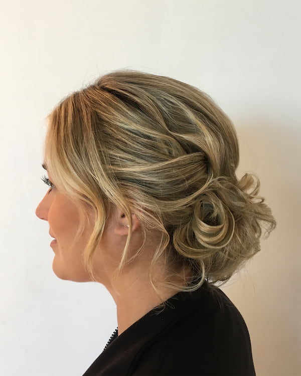 Messy Chignon and Bangs