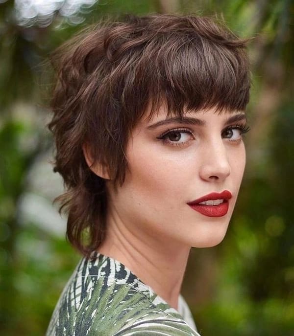 Pixie Haircut with Full Fringe