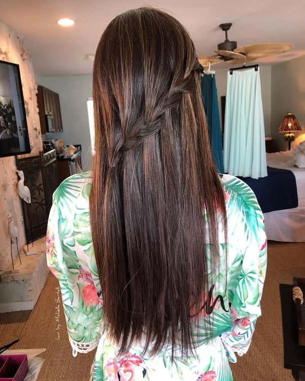 Simple Straight Waterfall Braid