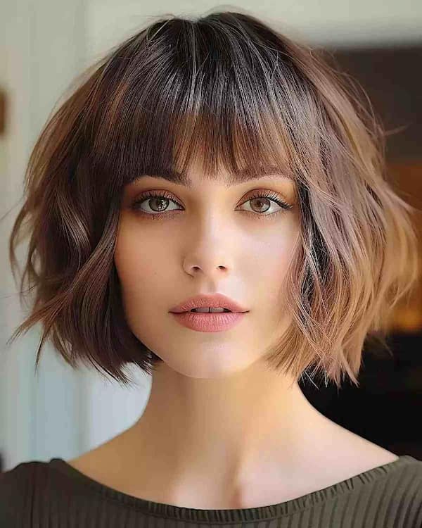 Tousled Brunette Bob