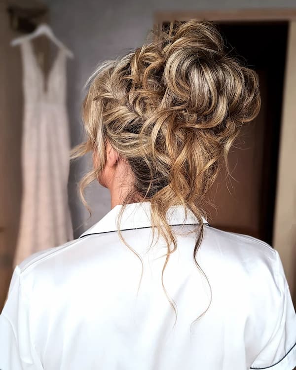 Tousled Updo and Bangs