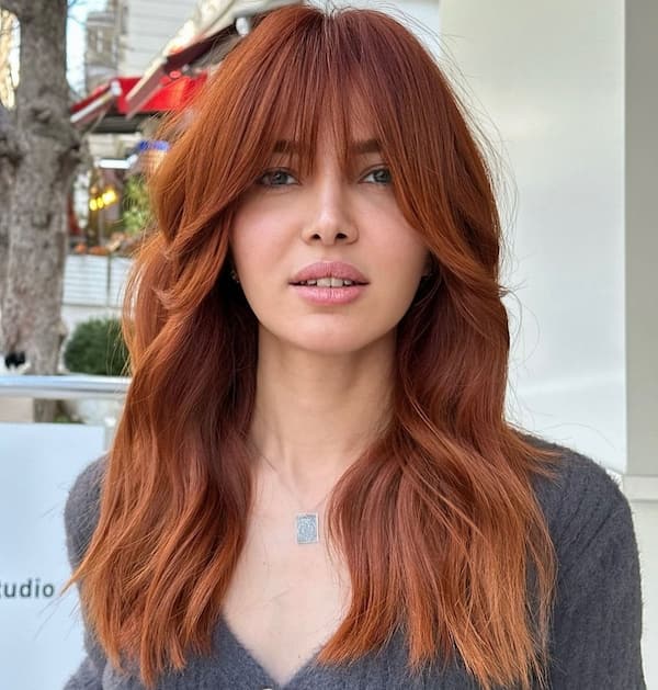 Copper Haircut and Bang