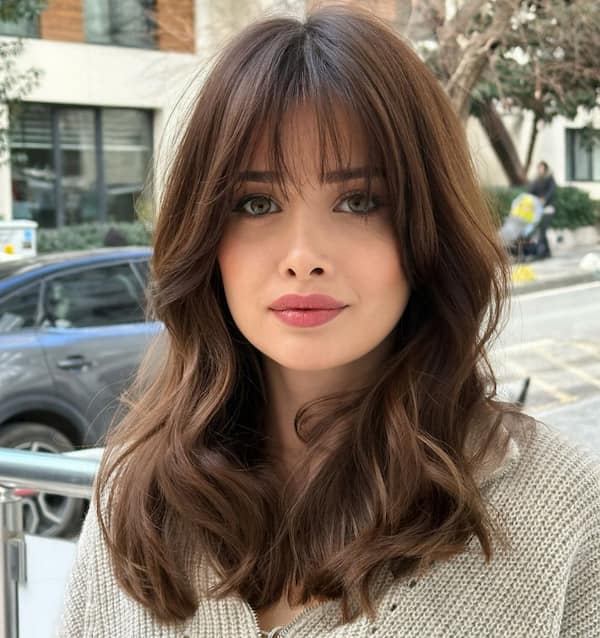 Shoulder-Length Haircut with Bangs