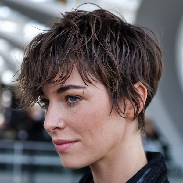 Pixie with Full Layers and Bangs