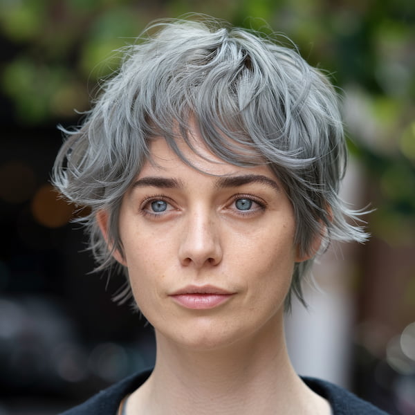 Polished Side-Parted Wavy Pixie