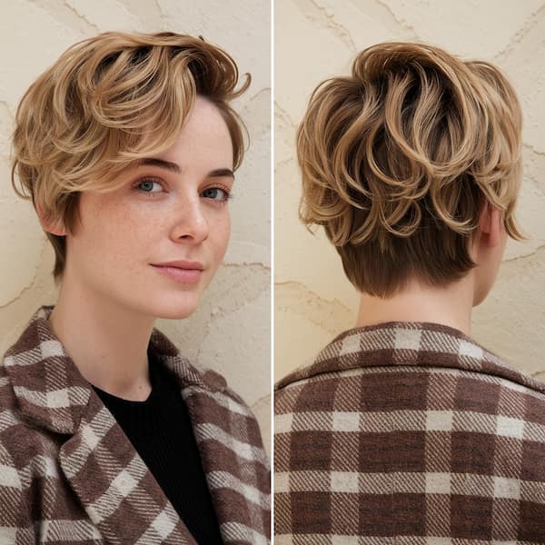 Textured Pixie with Tapered Back