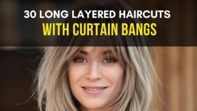 Best Long Layered Hair with Curtain Bangs