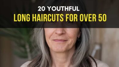 Youthful Long Layered Hair with Bangs for Over 50