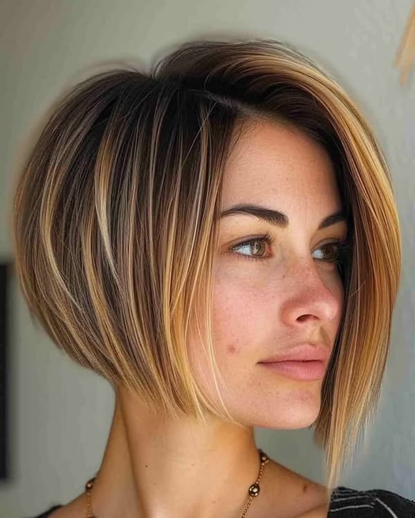 Asymmetrical Bob with Longer Bangs
