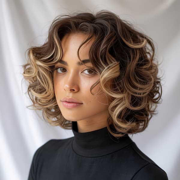 Balayage Curly Haircut