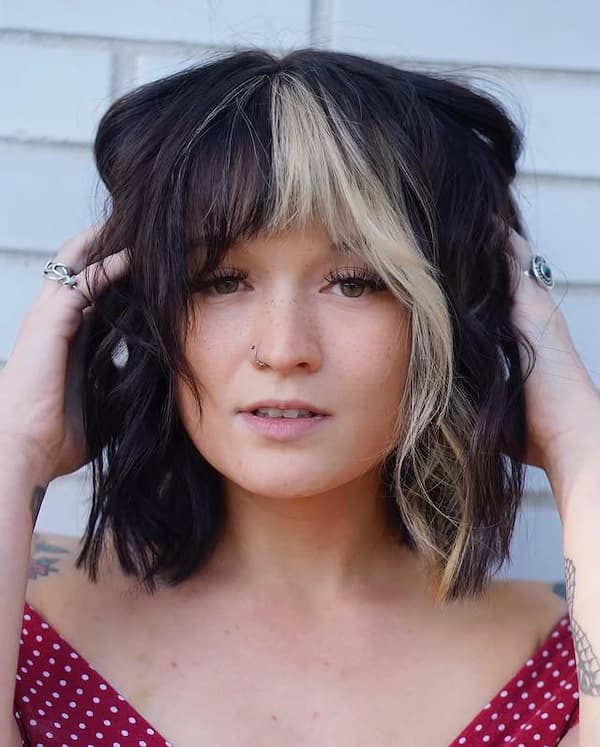 Blunt Bob with Spilt Dye Bangs