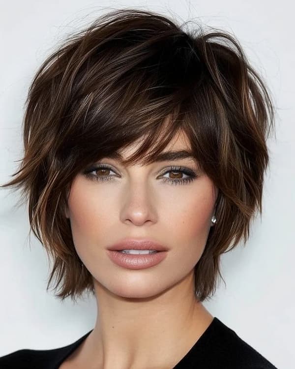 Bob Pixie with Layered Bangs