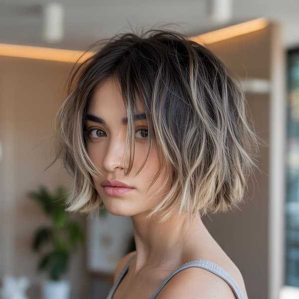 Choppy Bob with Beachy Waves&nbsp;