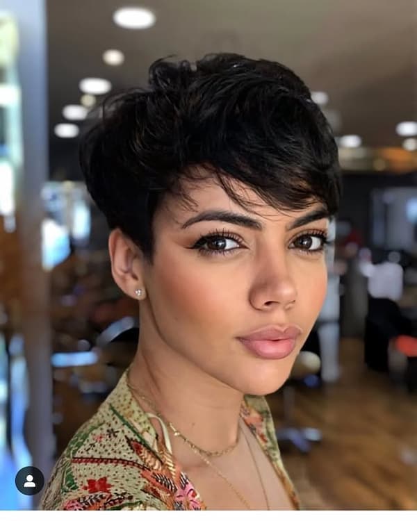 Classic Black Choppy Pixie