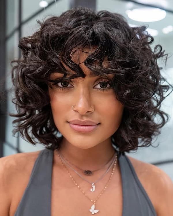 Classic Black Curly Bob