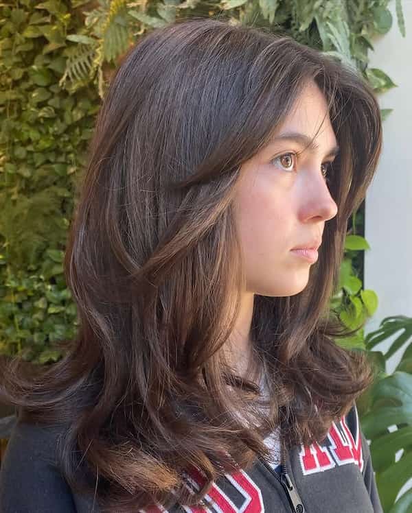 Classic Wispy Blowout with Curtain Bangs