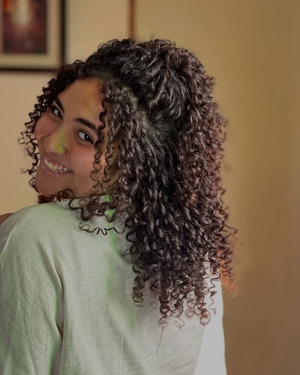 Curly Half Up Half Down 