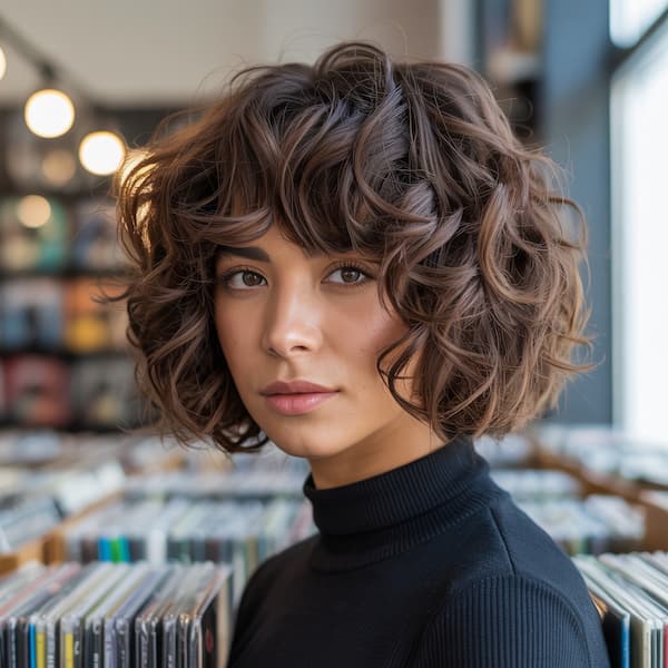 Curly Shaggy Bob 
