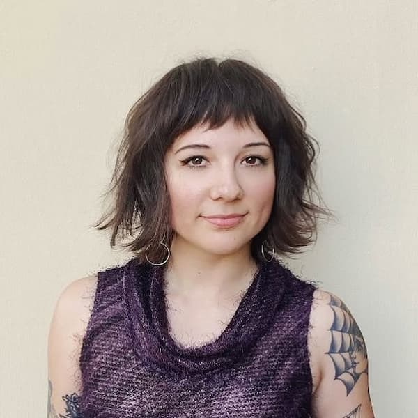 Edgy Choppy Bob with Micro Bangs 