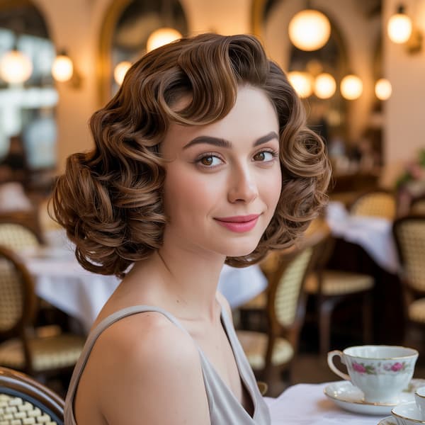 English Vintage Haircut with Curls 